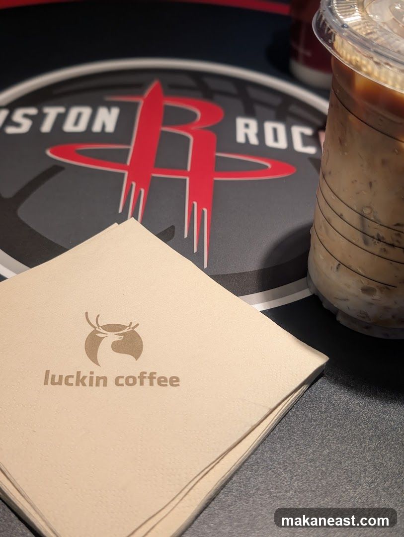 Luckin Coffee Napkin and Houston Rockets Coaster