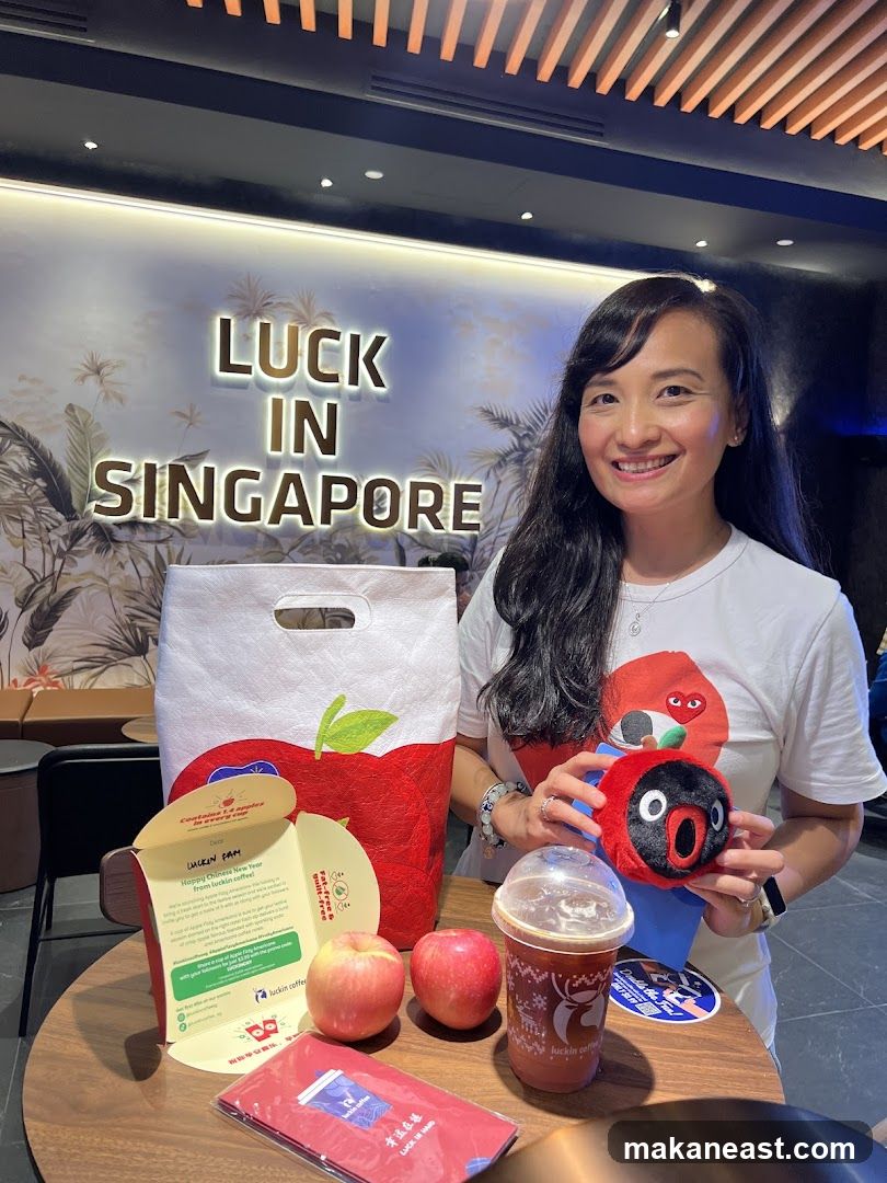 Woman with Luck in Singapore merchandise