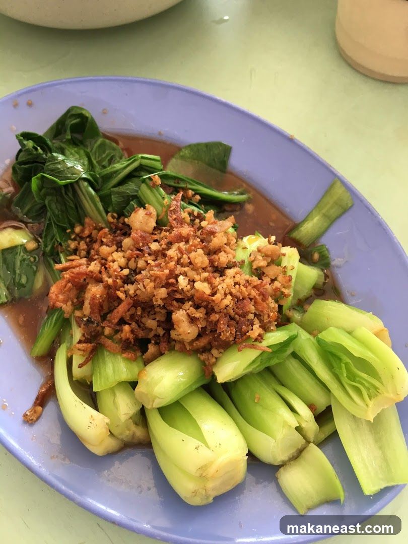 Stir-fried Greens with Crispy Garlic