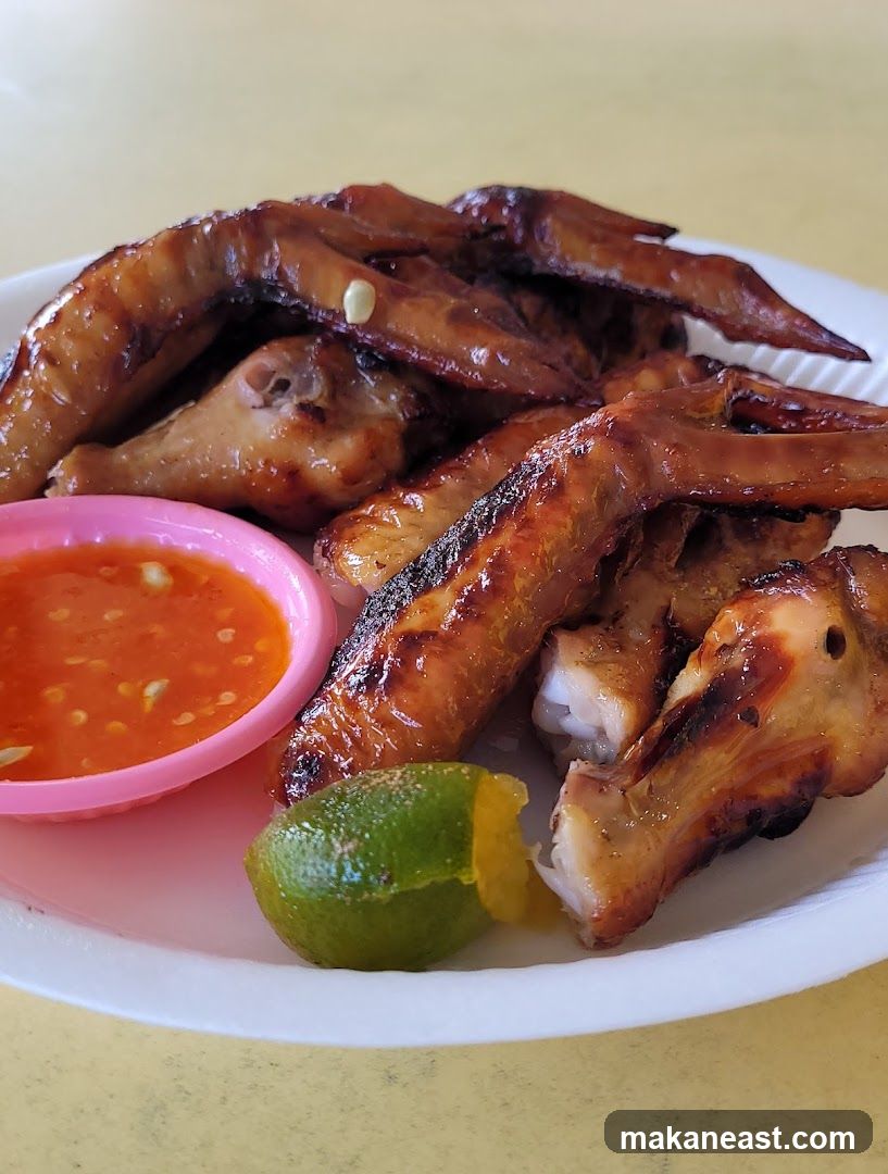 Grilled Chicken Wings with Dipping Sauce and Lime