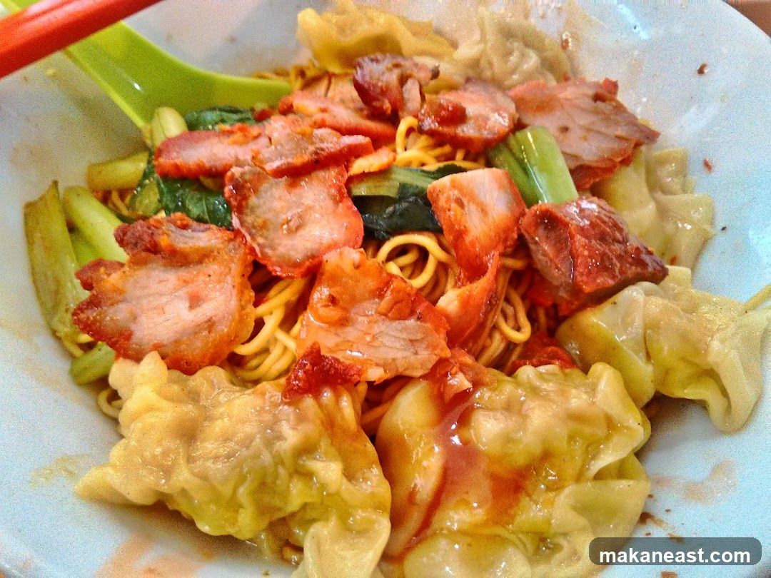 Noodle Dish with Char Siu and Wontons
