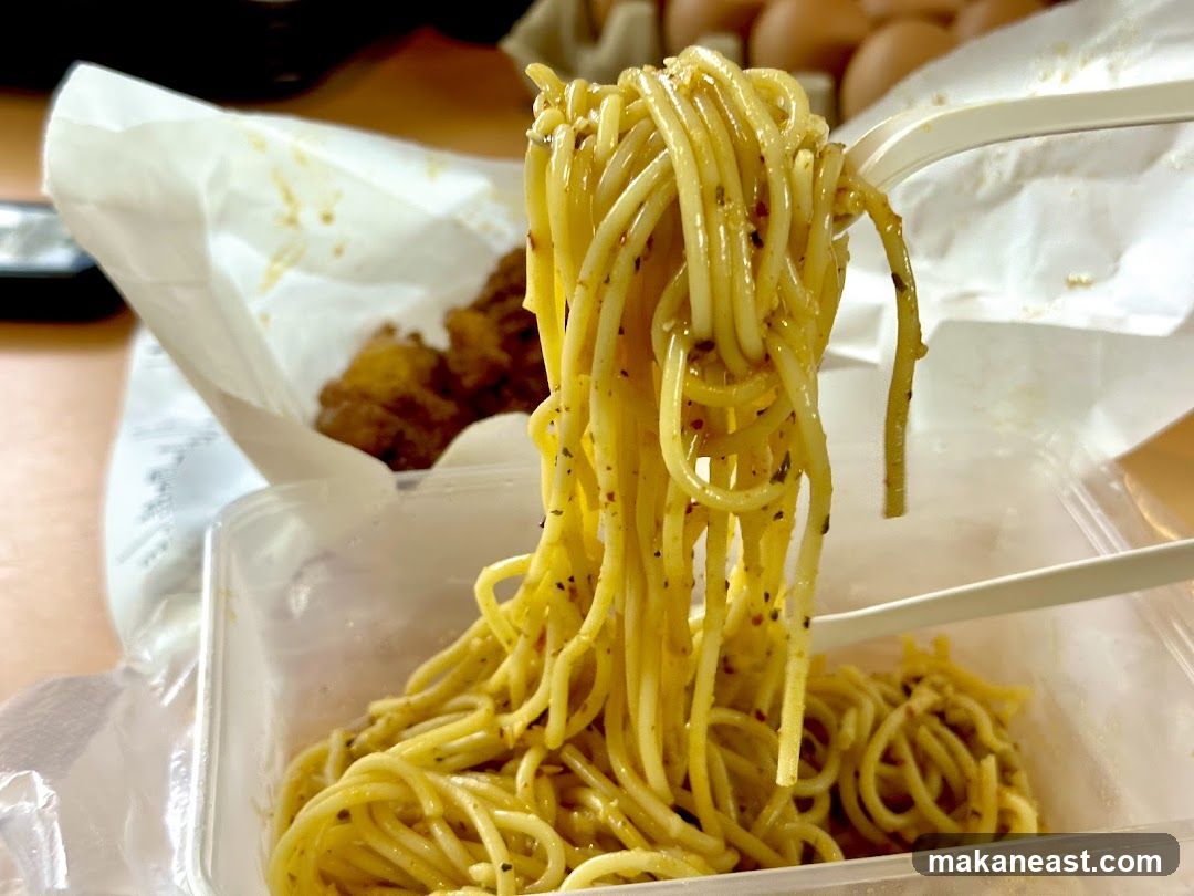 Spaghetti and Fried Food