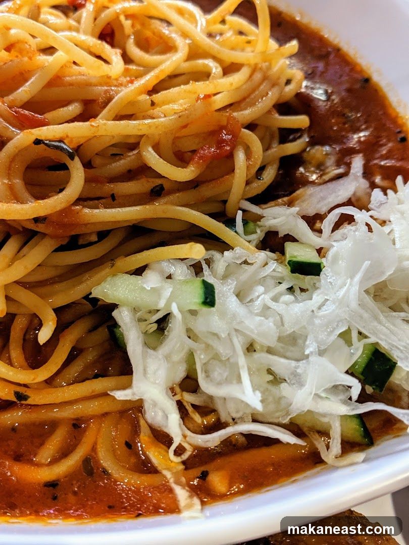 Spaghetti with Sauce and Toppings