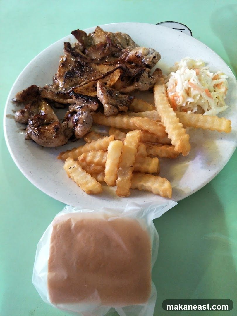 Grilled Chicken with Fries and Coleslaw