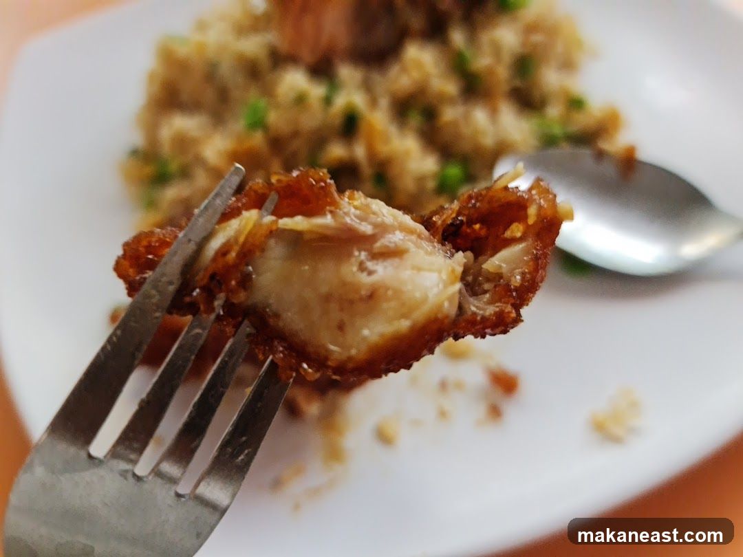 Fried Chicken Bite on Fork