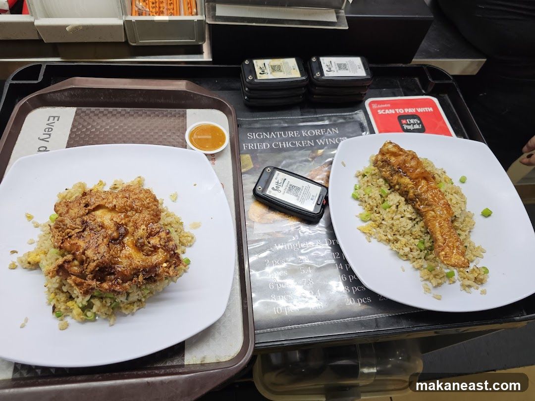Korean Fried Chicken Wings with Fried Rice