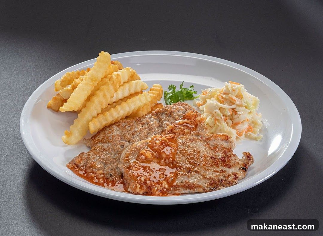 Pork Chop with Fries and Coleslaw