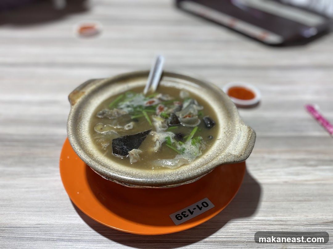 Bowl of soup with spoon