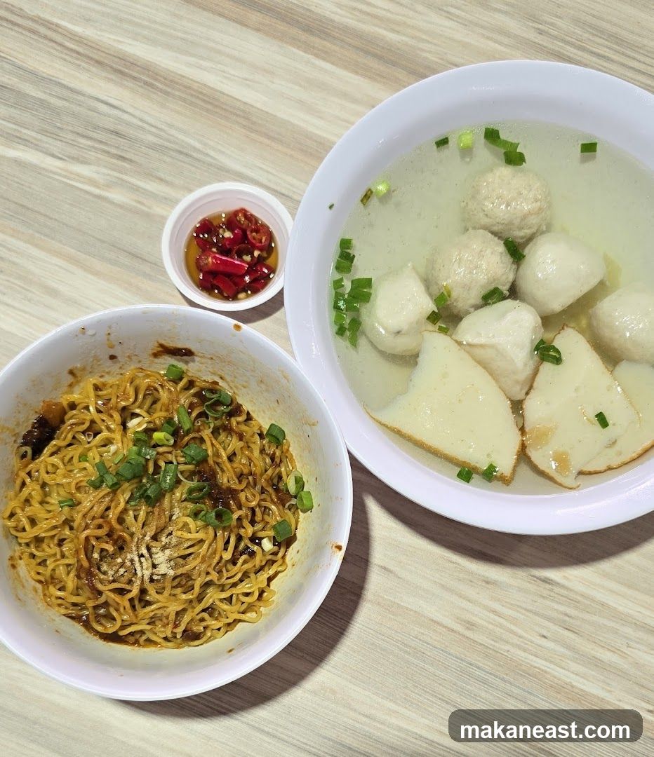 Noodles with Fish Balls and Chili