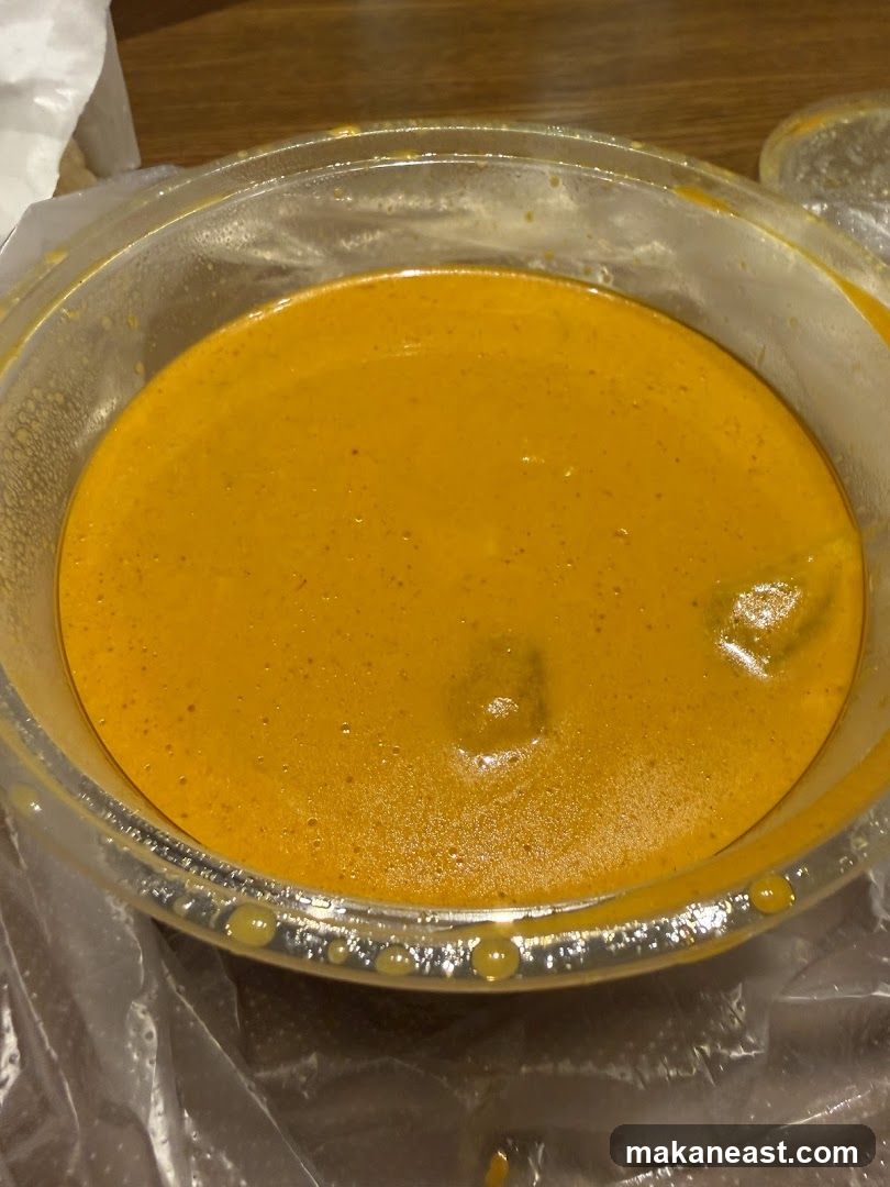 Soup in a container