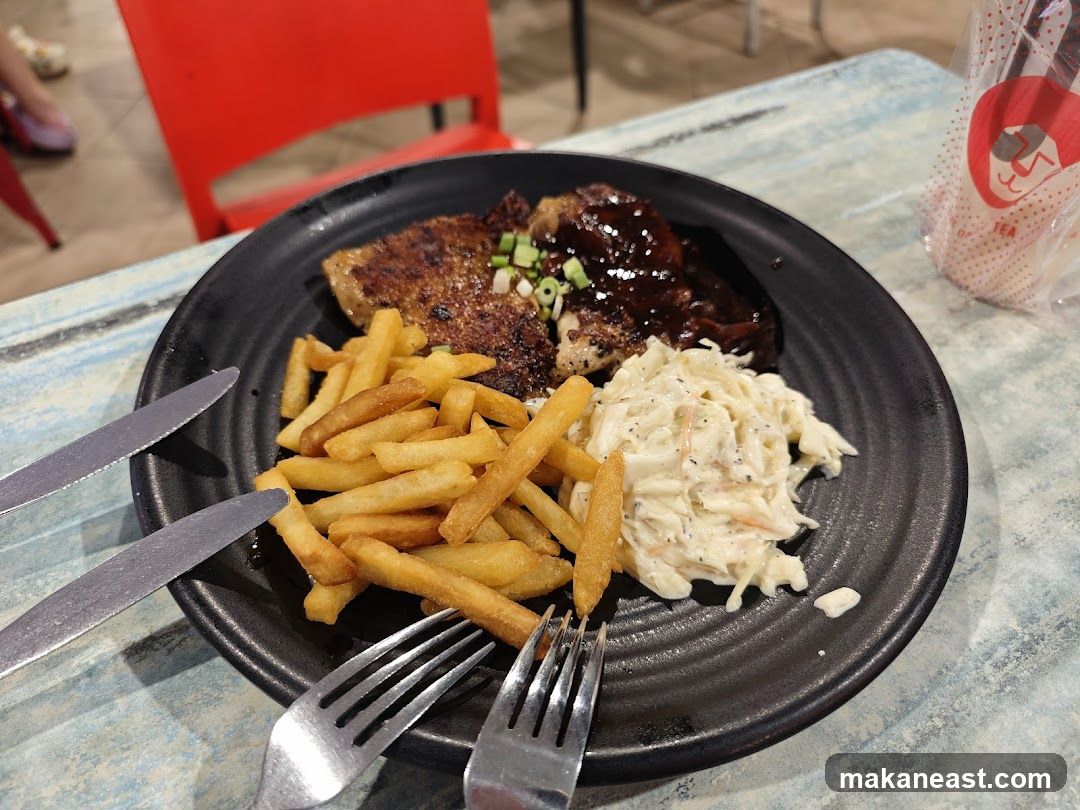 Steak Dinner with Fries and Coleslaw