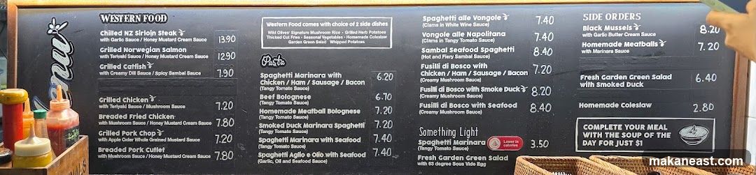 Western Food Menu