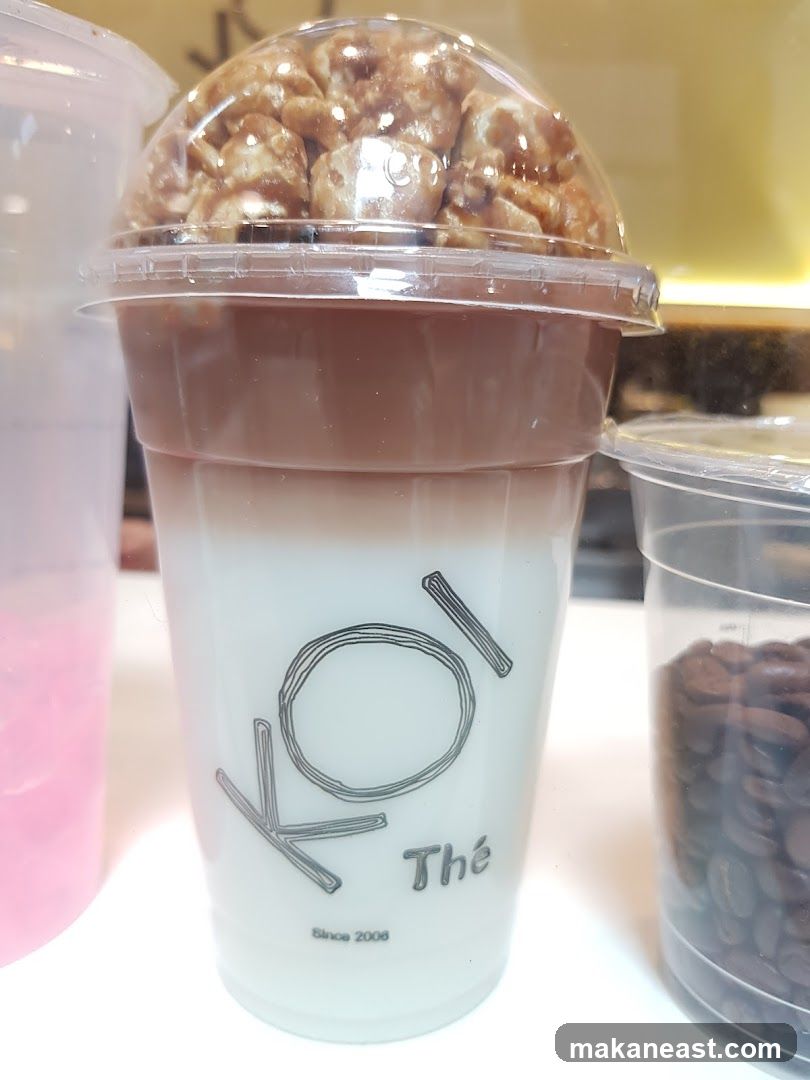 Drink with Popcorn Topping