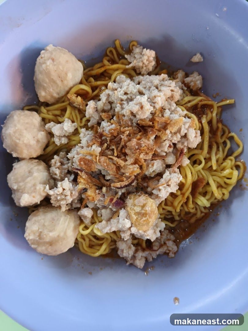 Noodles with Meatballs and Minced Pork
