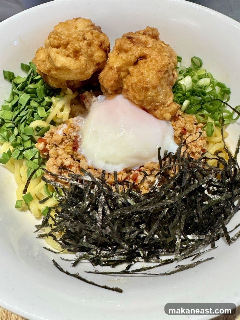 Noodle Bowl with Fried Chicken and Egg
