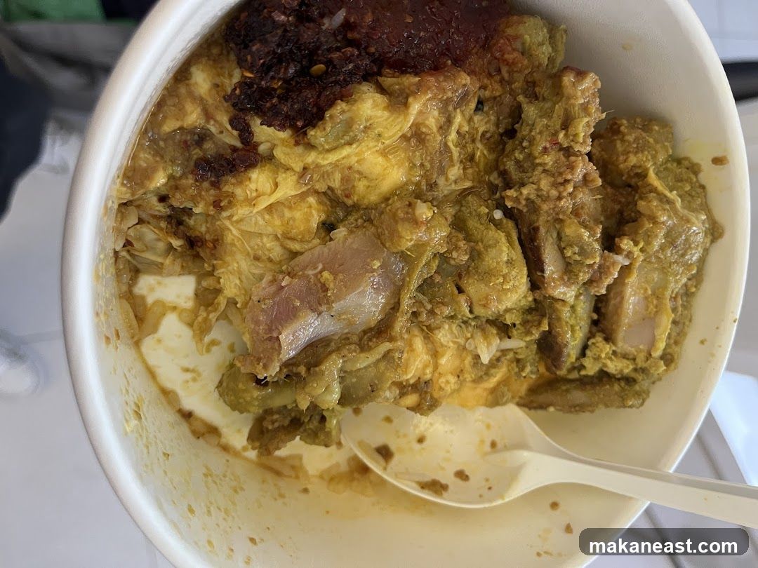 Curry dish with meat and egg