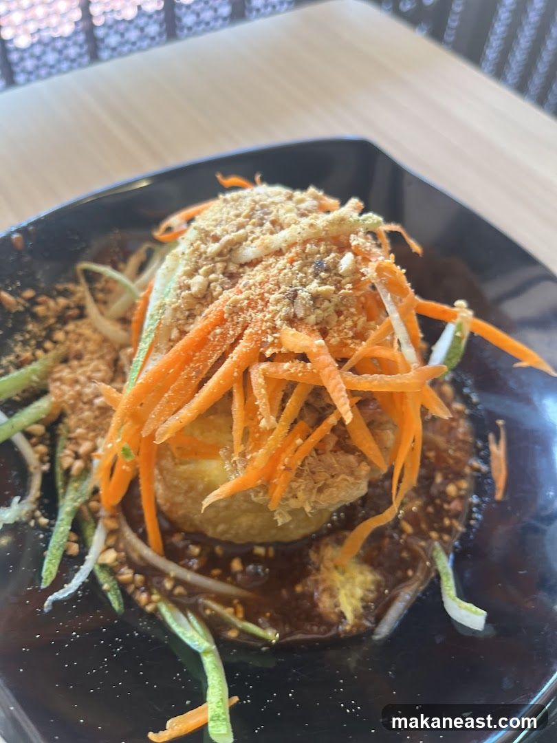 Fried Tofu with Peanut Sauce