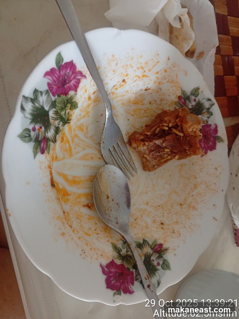 Dirty Plate with Leftover Food