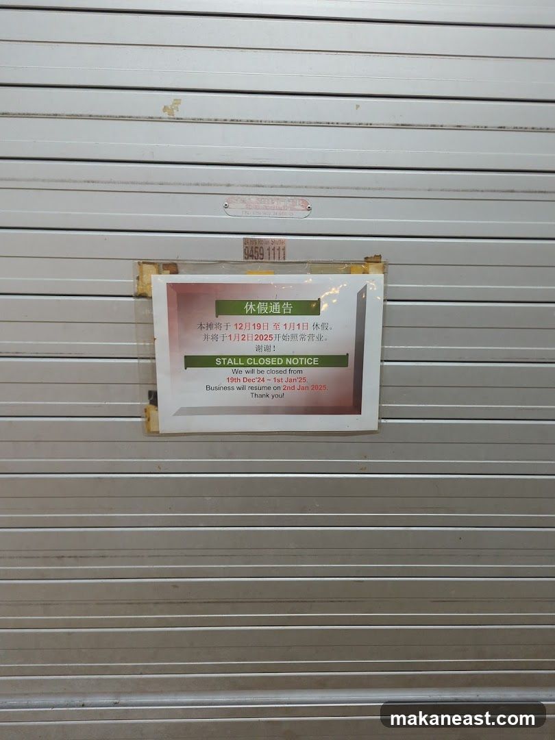 Stall Closed Notice