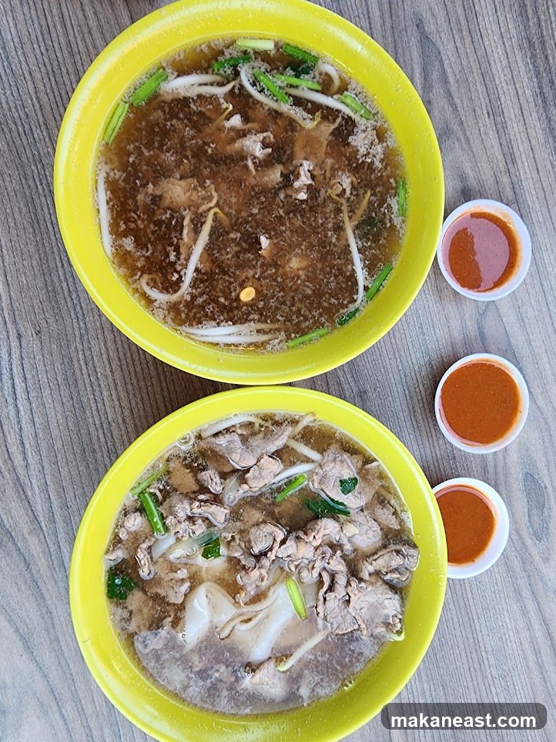 Two bowls of noodle soup