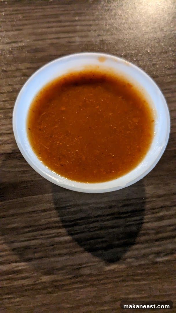 Sauce in a small container