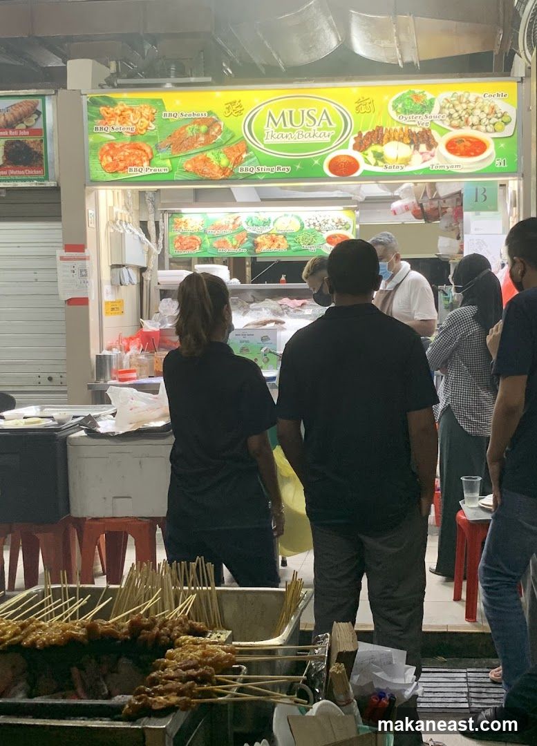 Food Stall with Satay and Seafood