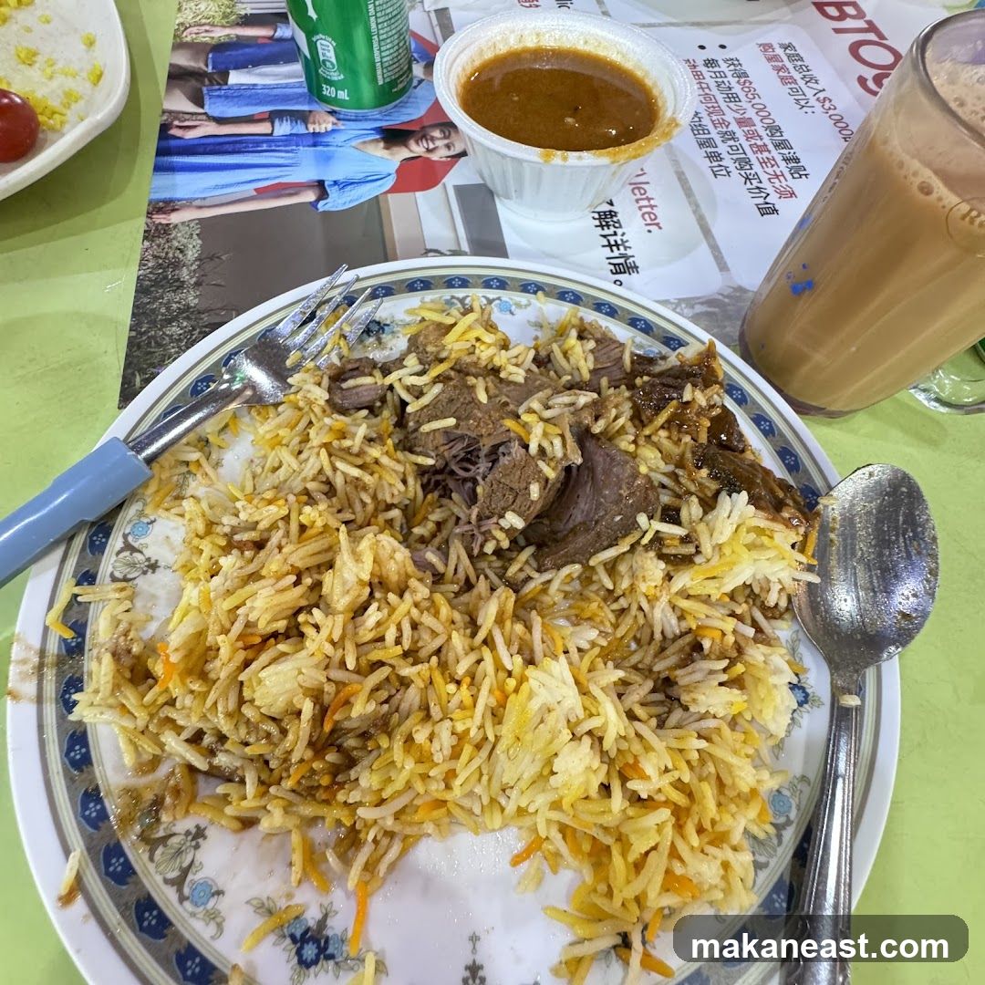 Biryani with Meat and Drink