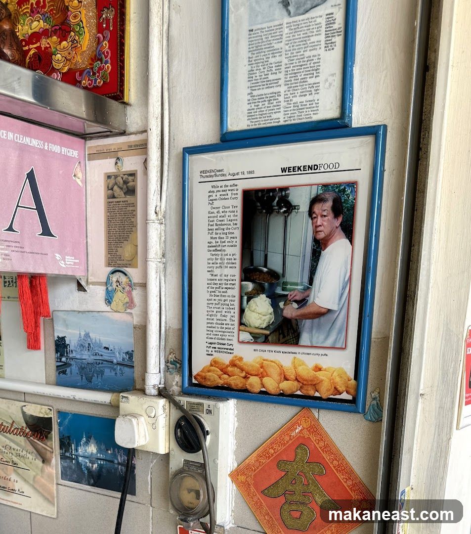 Newspaper clipping about curry puffs