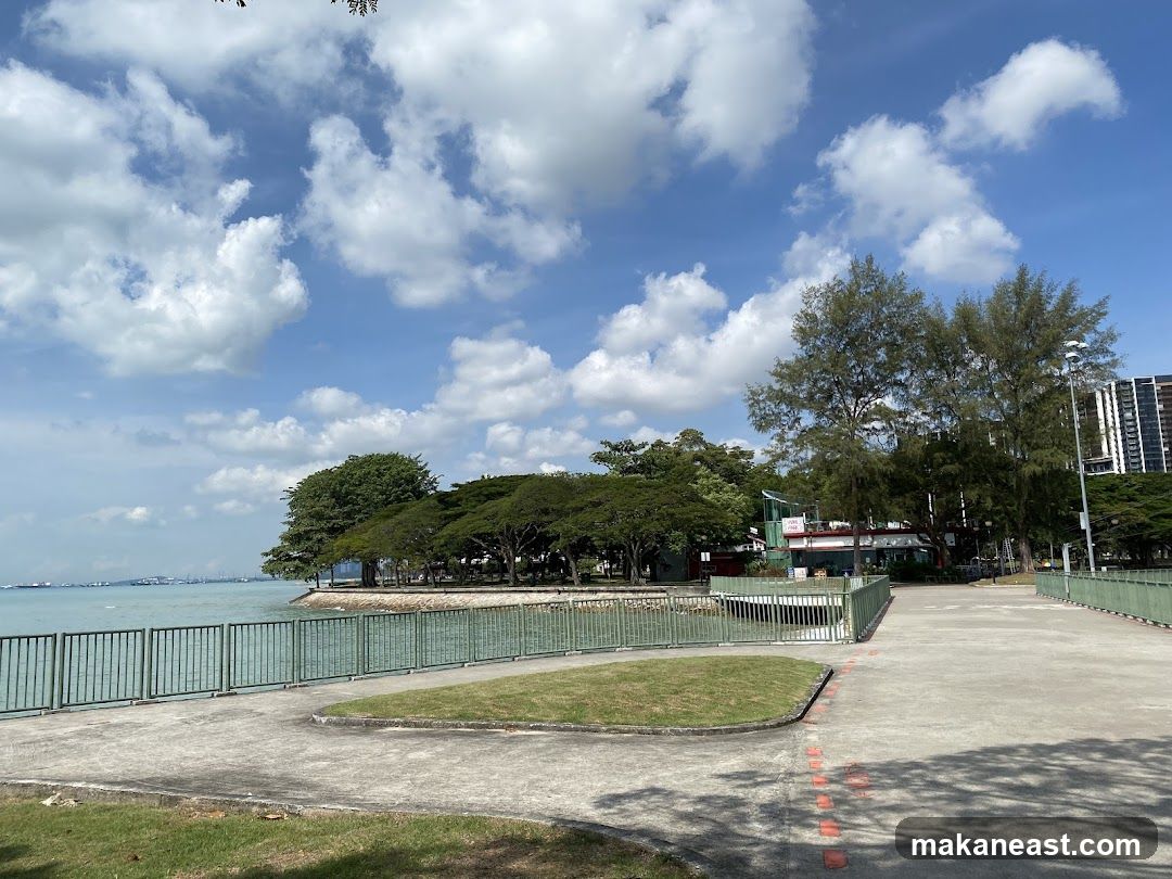 Coastal Park with Buildings