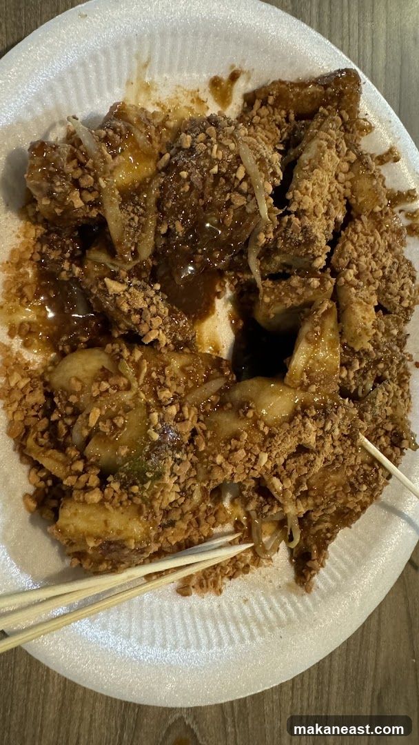 Fried Food with Sauce and Peanuts