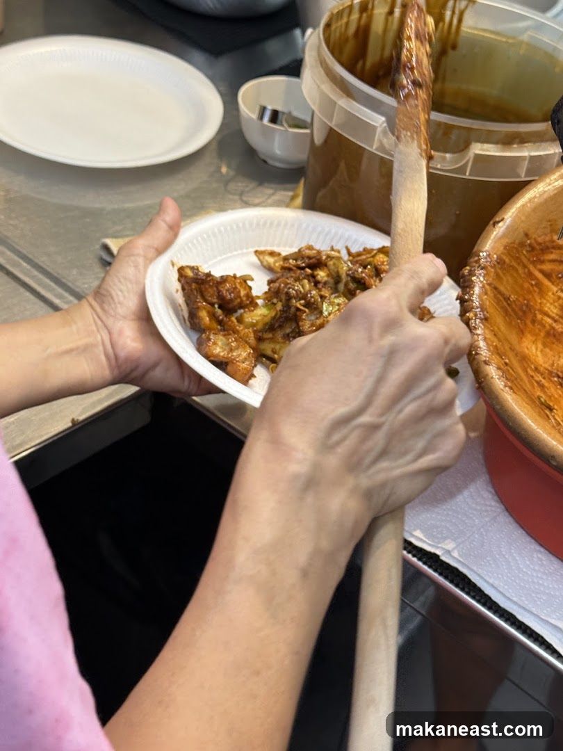 Serving food
