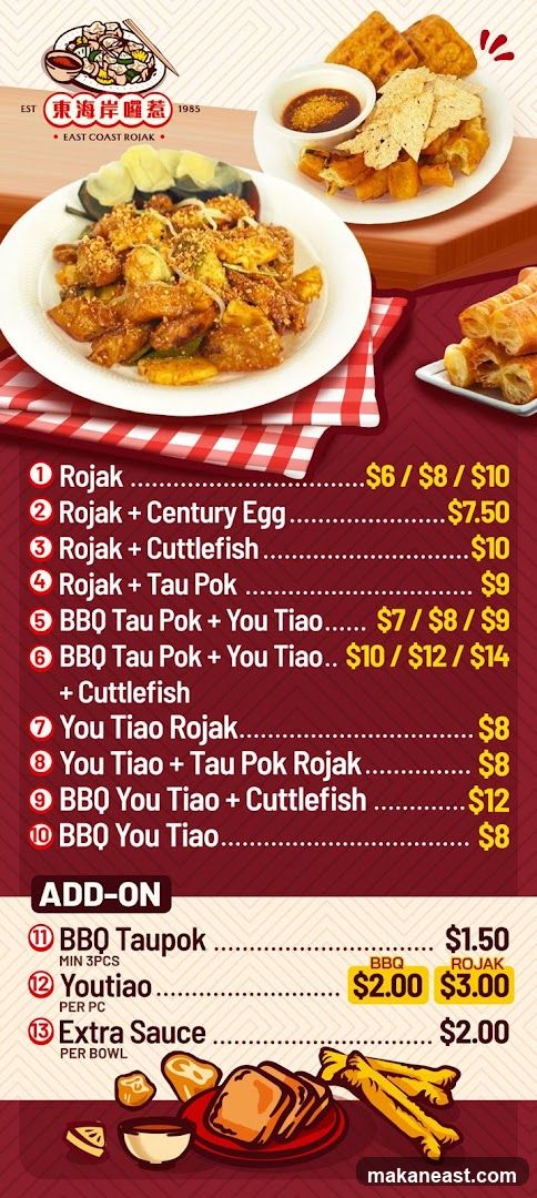 East Coast Rojak Menu