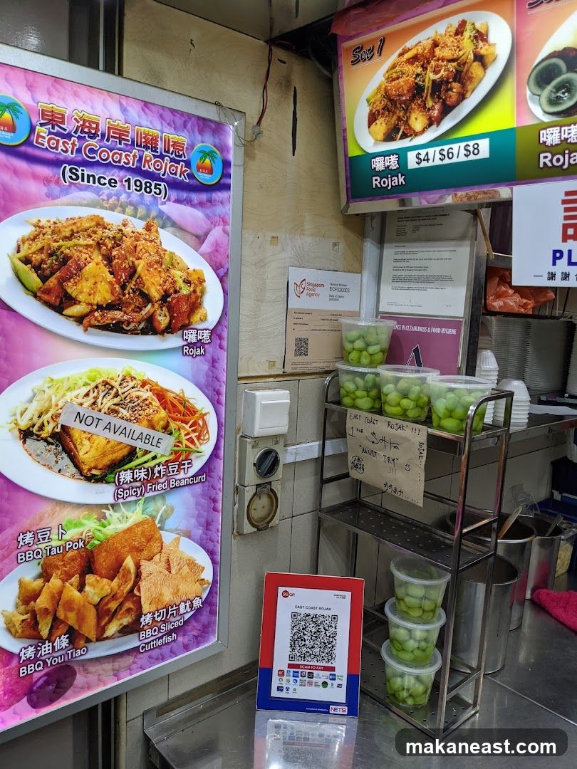 East Coast Rojak Menu and Display