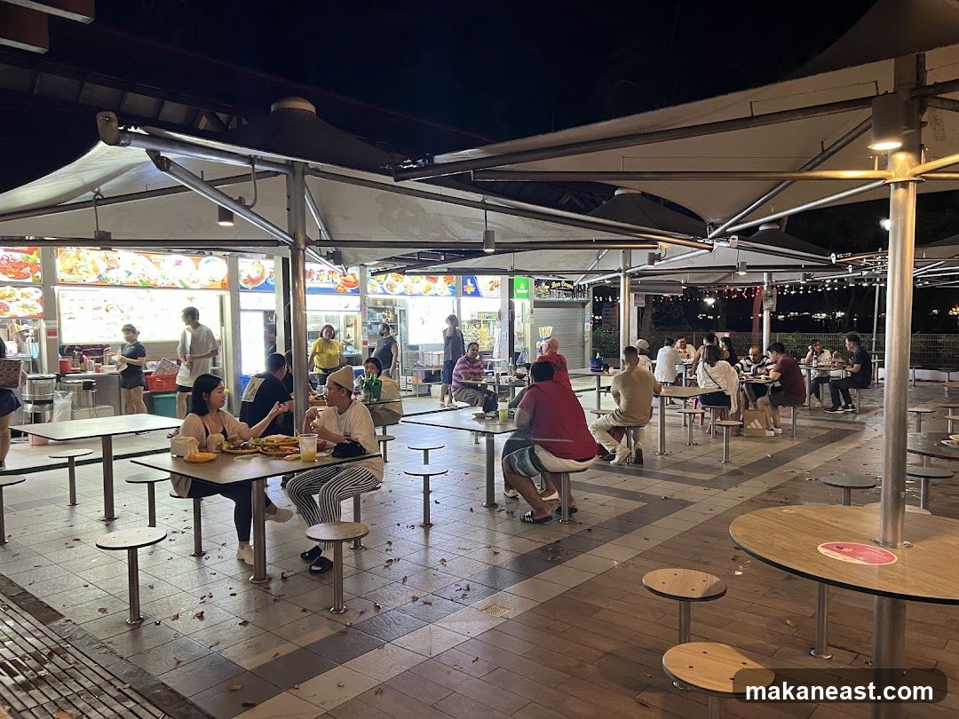 Outdoor Food Court at Night