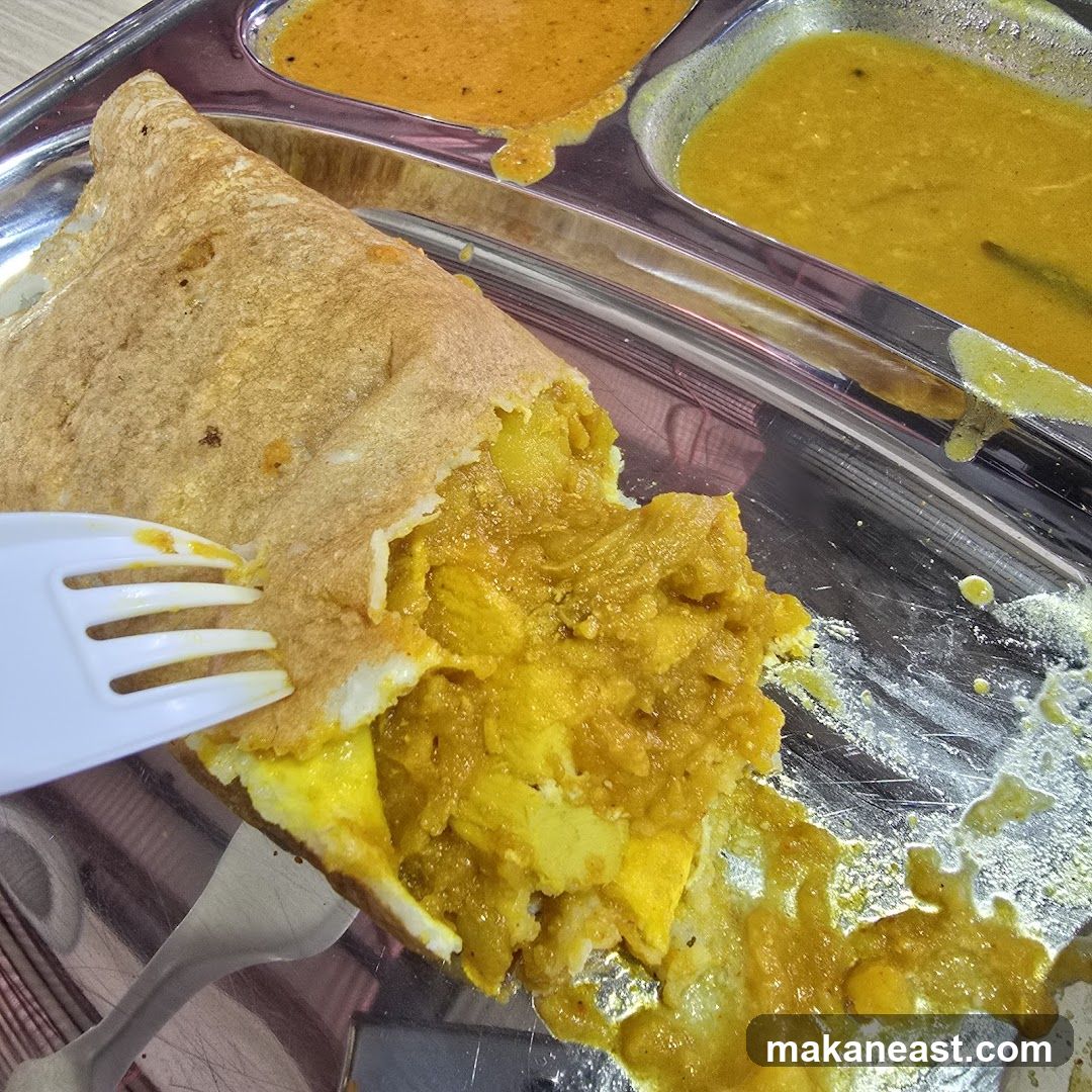 Dosa with Potato Filling and Curries