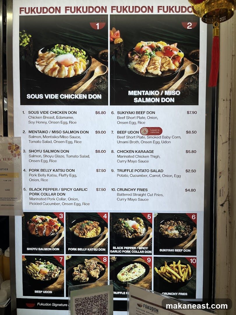 FUKUDON Menu