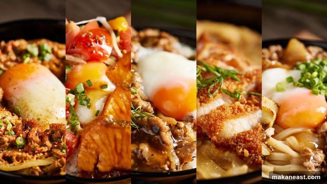 Collage of Japanese Rice Bowls