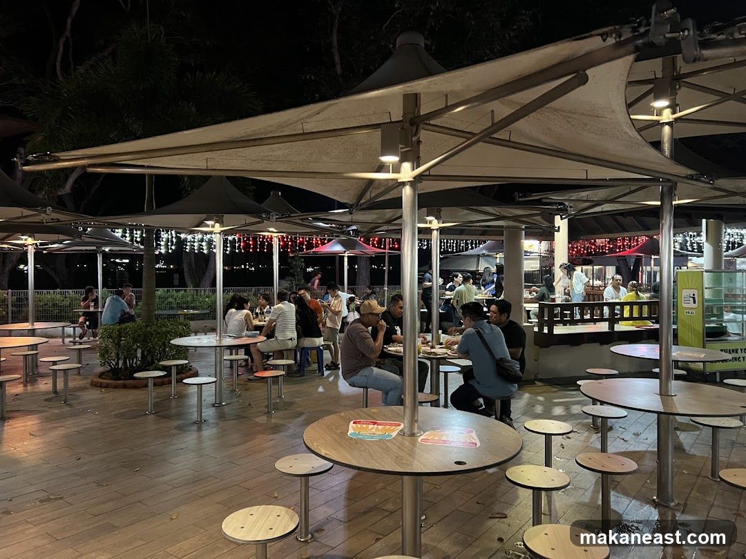 Outdoor Food Court at Night