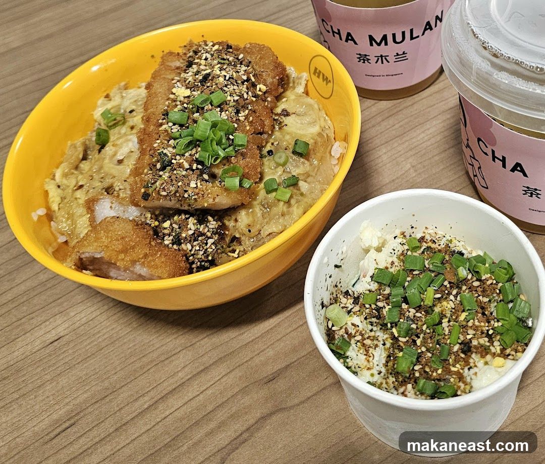 Katsu Donburi and Side Dish