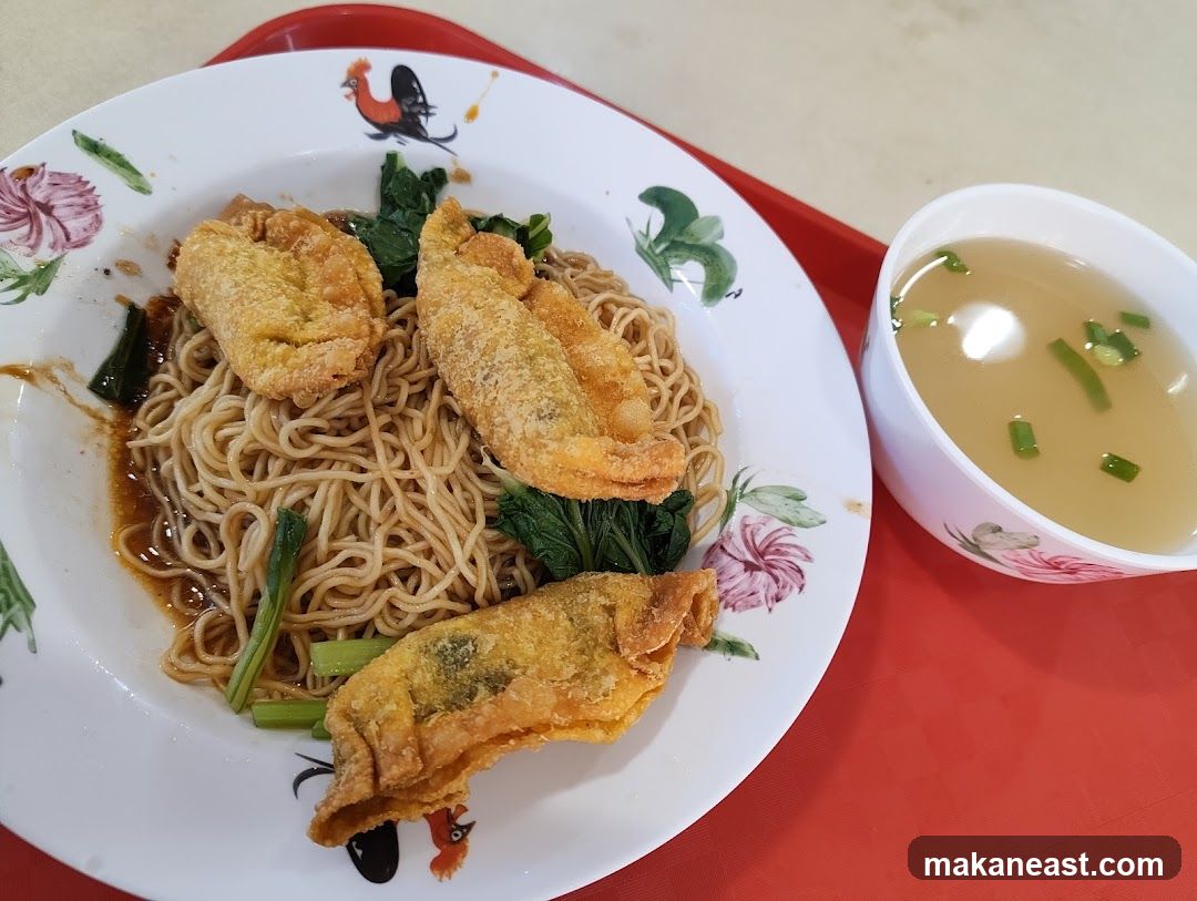 Noodles with Fried Wontons and Soup