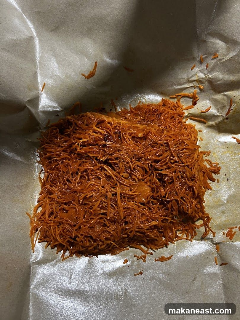 Noodles in paper wrapping