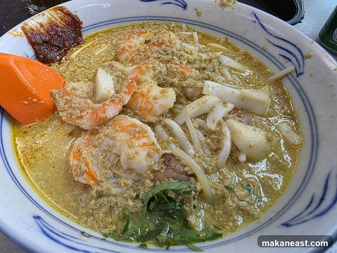 Laksa with Prawns and Squid