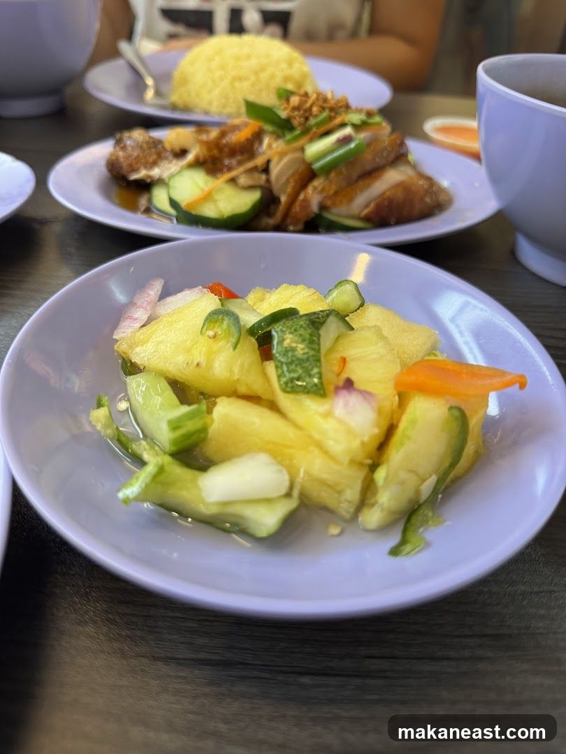 Pineapple and Cucumber Salad with Roasted Duck and Rice