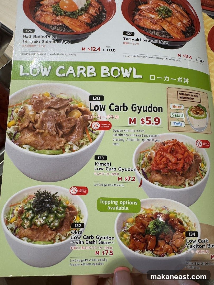 Low Carb Bowl Menu