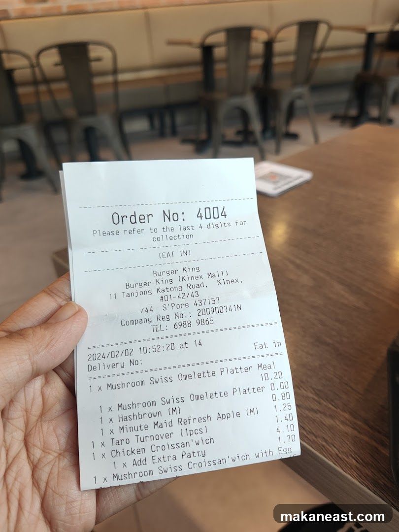 Burger King Receipt