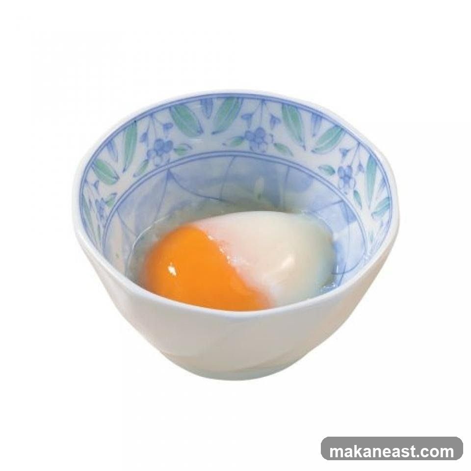 Soft-boiled egg in a bowl