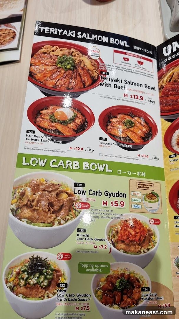 Teriyaki Salmon Bowl & Low Carb Bowl Menu