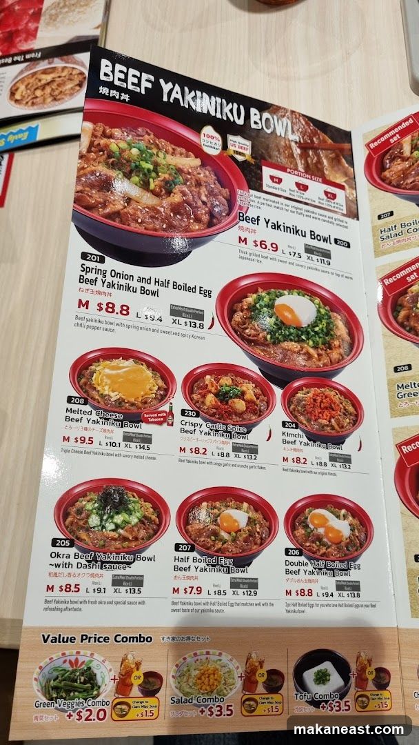 Beef Yakiniku Bowl Menu
