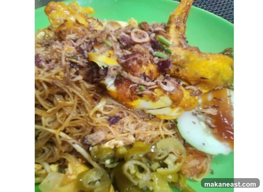 Noodles with Fried Chicken and Pickled Peppers