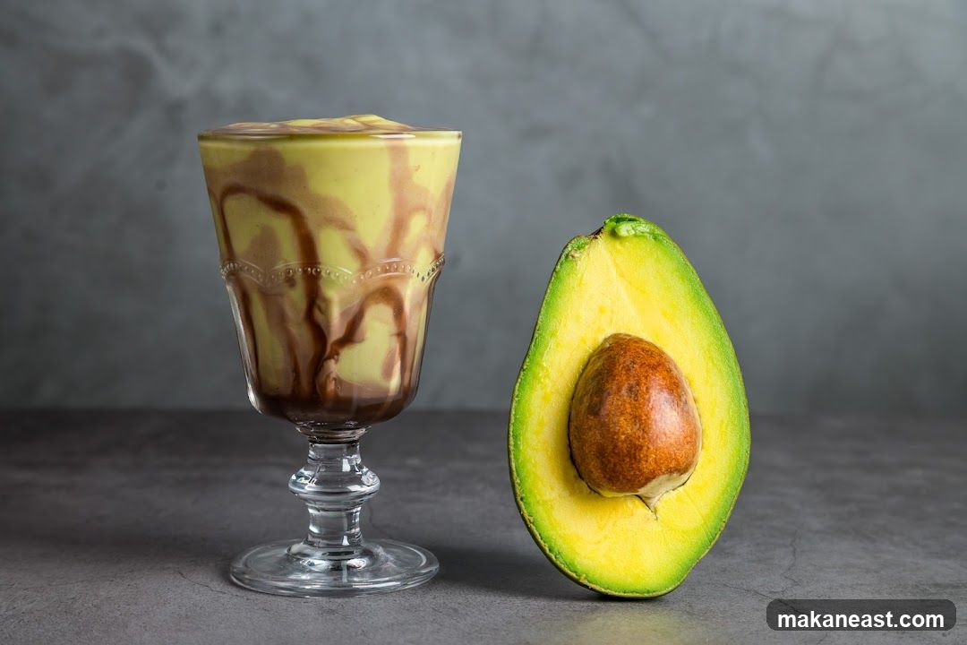 Avocado Smoothie with Chocolate Swirl